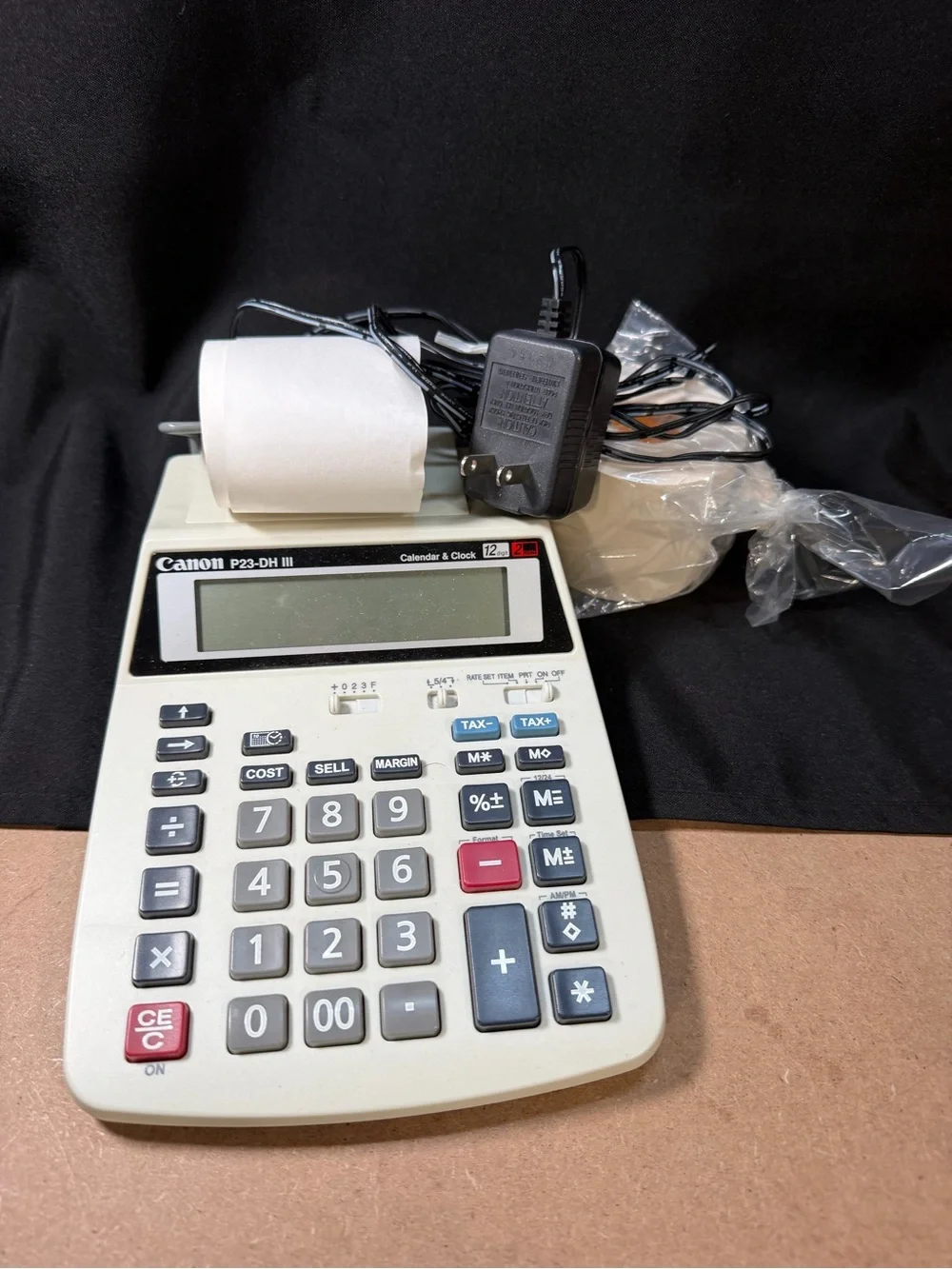 Canon P23-DH III Printing Calculator 12 Digit Desktop 2 Rolls Paper Tested Works